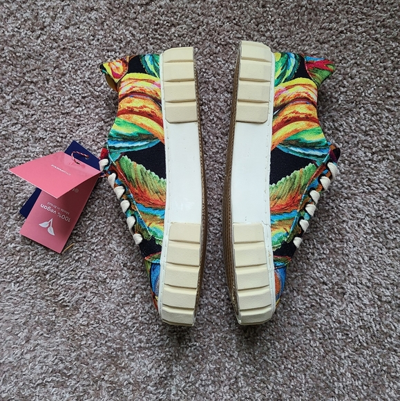 Farm Rio Black Banana Flatform Sneakers Size 8 - Picture 5 of 8